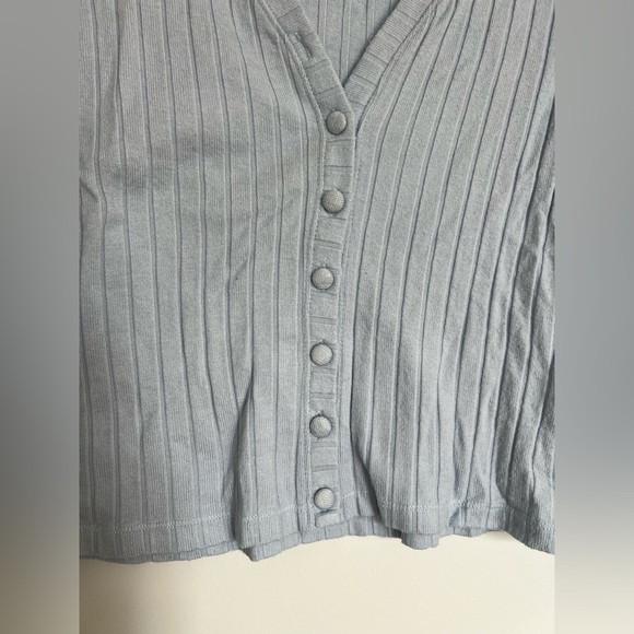 Light Blue A&F Ribbed Cardigan - Picture 3 of 9